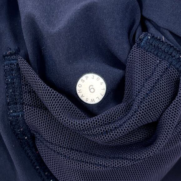 LULULEMON On The Fly Woven 27" Pants Womens 6 Dark Navy Cropped Slim Straight - Picture 12 of 14